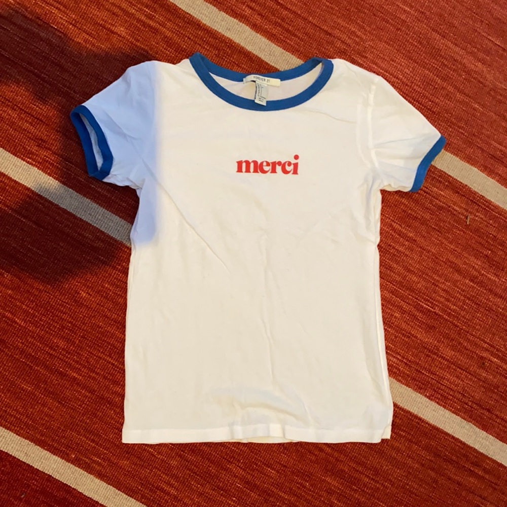 Forever 21 French merci t shirt